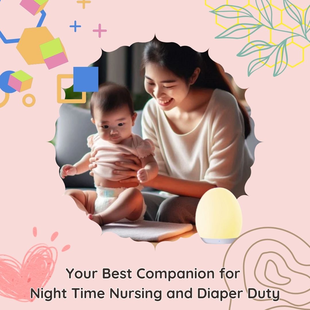 Neero Night Light for Kids, Baby Night Light with 7 Colors Changing & Dimming Function, Rechargeable Night Light with Touch Control