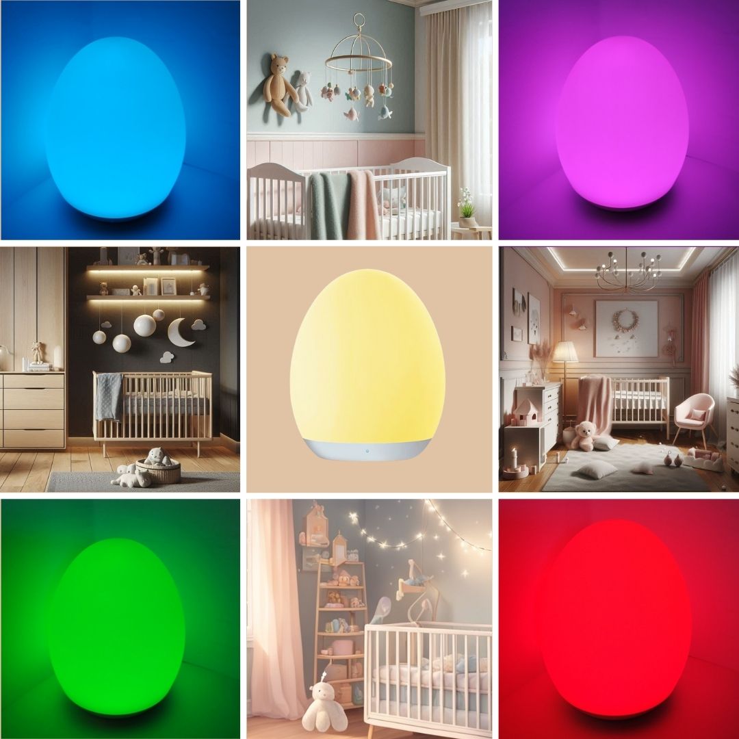 Neero Night Light for Kids, Baby Night Light with 7 Colors Changing & Dimming Function, Rechargeable Night Light with Touch Control